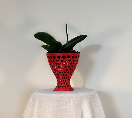 Orchid Growing and Display Pot - Large Round Tapered Foot 180 x 168mm